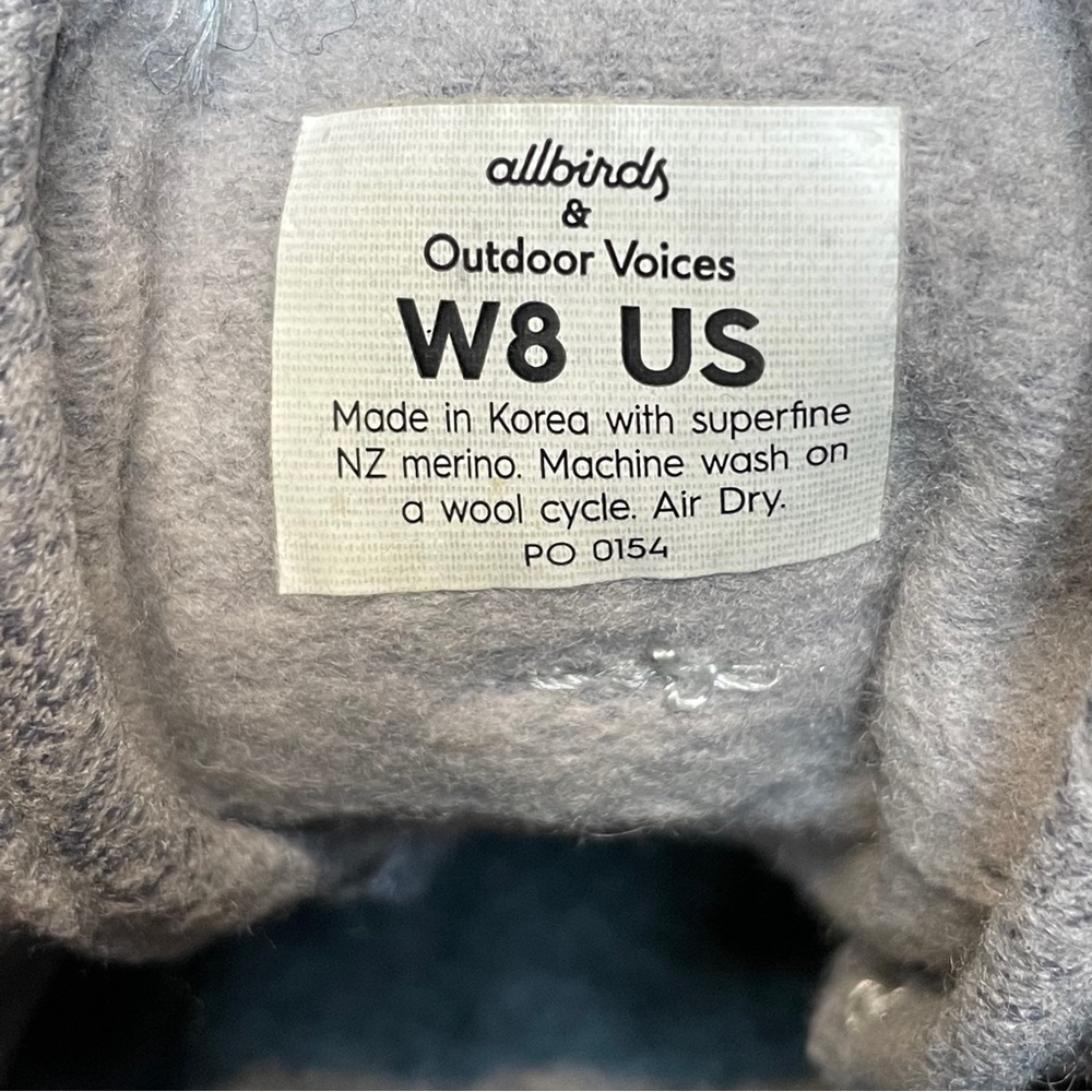 Allbirds x Outdoor Voices Collaboration OV SF Grey Woolrunners Size W8 - Picture 2 of 10